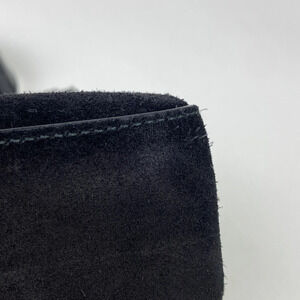 Salvatore Ferragamo Shoulder enamel Hobo suede logo handbag Bag black